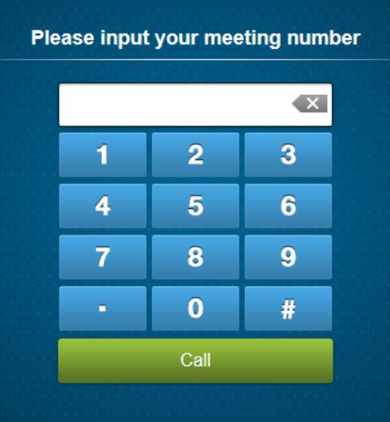 Polycom RealPresence Content Sharing Suite Quick User Guide 3 From the dialpad screen, shown next, use the onscreen dialpad to enter the VMR number and click Call