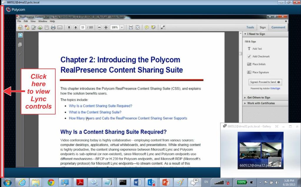 Polycom RealPresence Content Sharing Suite Quick User Guide