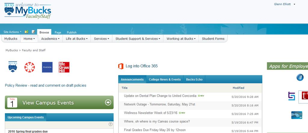MyBucks for Faculty and Staff MyBucks is the central area where college related information is located.