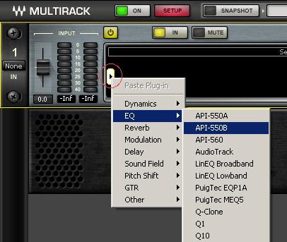 2.4 Add Plug-ins for Sound Processing Once you ve created Racks and assigned their I/O channels, it s time to add plug-ins to each Rack.