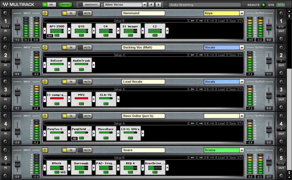 3.2 A Quick Look at the Windows The MultiRack interface consists of just five windows, each of which displays details about your Session.