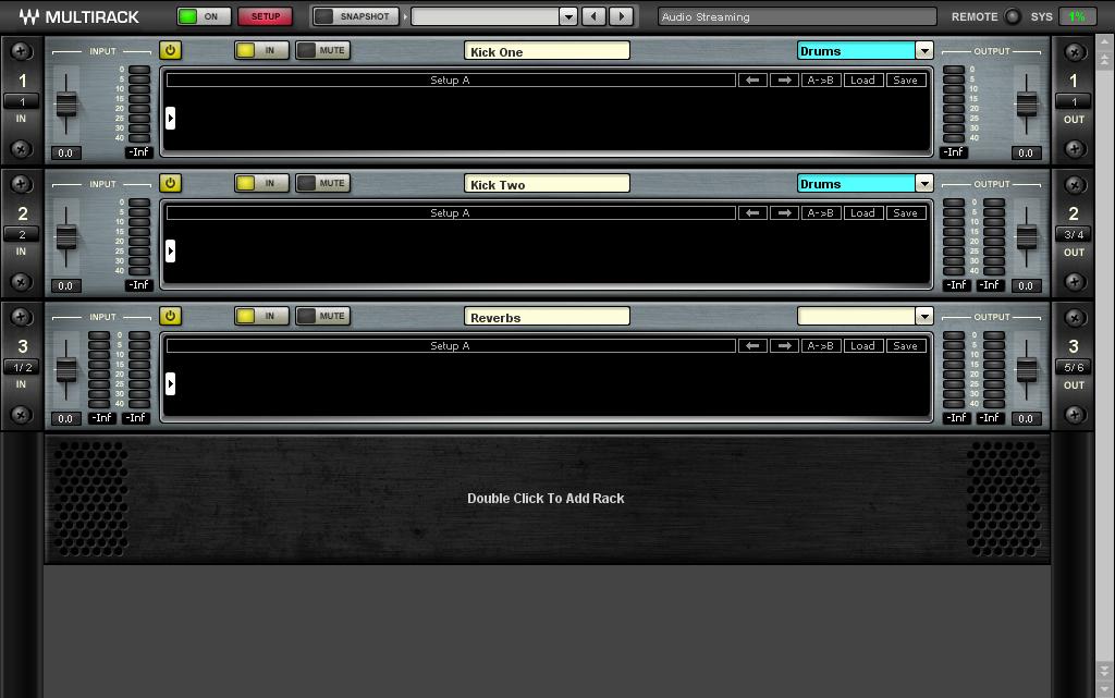 3 The Windows in Detail MultiRack Main View: Setting Up Your Processing Environment This is the view where you ll probably