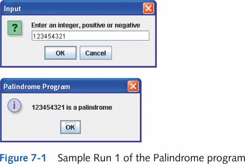 Sample Runs: Palindrome Java Programming: Program Design Including Data Structures 19 Sample Runs: Palindrome (continued) Java Programming: