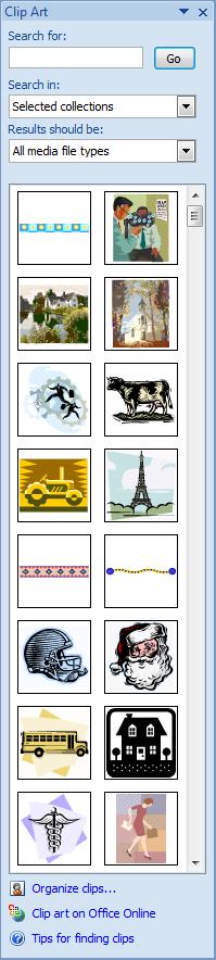 ClipArt Adding and using ClipArt You can add ClipArt simply by going to the INSERT tab and clicking