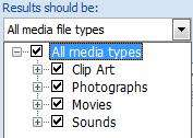 You can simply type in a word to search for a particular clipart.