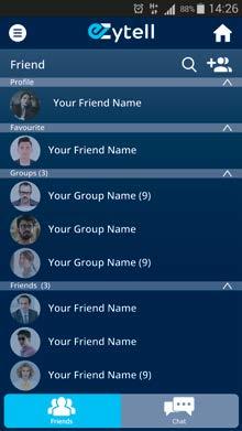 Group Chat Group Chat function Allow more than 50 group chats Group members are able to edit name and description of the group Group chat can be searched for using group name or group code Members