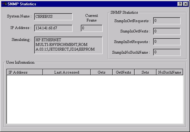 Agent Administration Continuous Loop Playback Figure 9: SNMP Statistics 192.168.1.1 If you select a running agent, the SNMP Statistics Window will appear.
