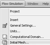 16. Select Flow Simulation>>Initial Mesh. Uncheck the Automatic setting box at the bottom of the window. Change both the Number of cells per X: to 300 and the Number of cells per Y: to 200.