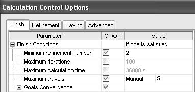 Calculation control options