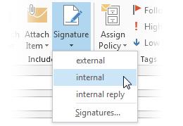 Create an email signature To create a new email signature, do the following: 1. Click File > Options > Mail. Under Compose messages, click Signatures. 2.