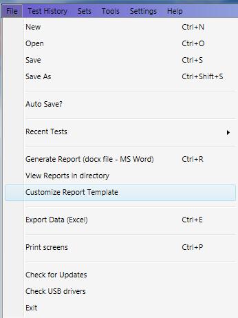 Duct test reports in English are generated using a template based on the name of the duct test standard, and which will be located in the [MyDocuments]\Retrotec\Templates directory after you have