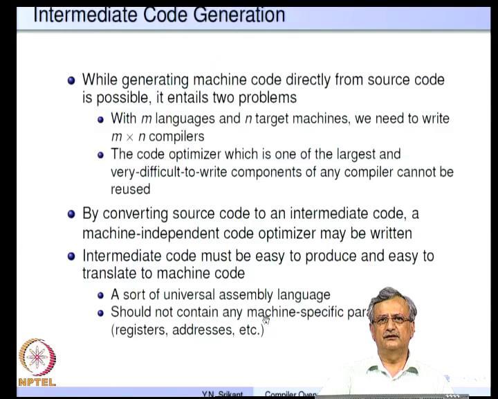 (Refer Slide Time: 35:19) So, an intermediate code program has the same semantics as the original source level program, but it is at much lower level compared the source level program, but I must you