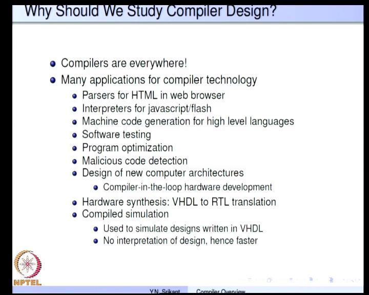 (Refer Slide Time: 01:52) So, compilers are really everywhere.