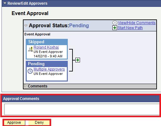 4.3 Approval of events and amendments Once an event is posted by the buyer, the event approvers will receive an email requiring their approval. Click on the email hyperlink to go the approval page.