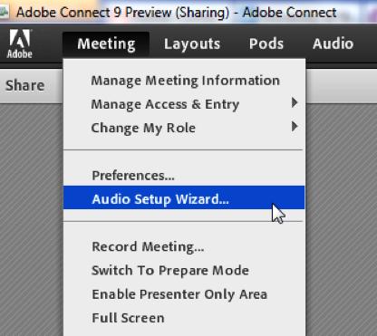 Adobe Connect setup guide Audio setup 1.