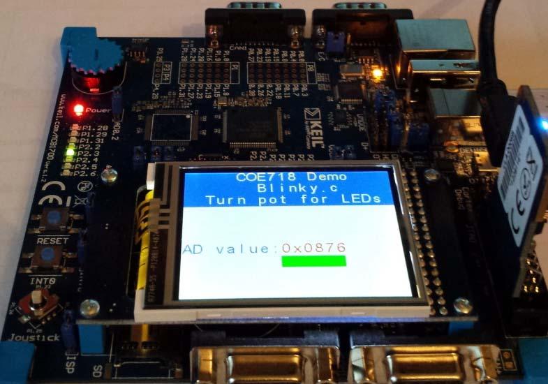 10 4. The bottom of uvision will present a horizontal blue bar line indicating the status of uploading the software to the board: Build target 'LPC1700' linking.