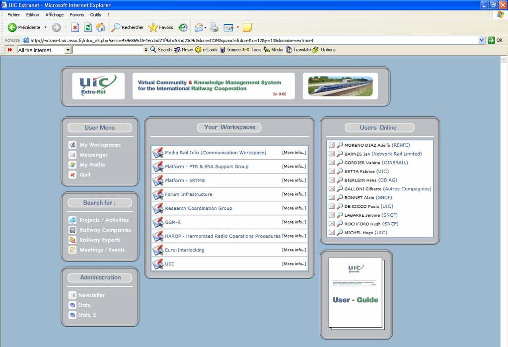 UIC Extra-Net home page Download