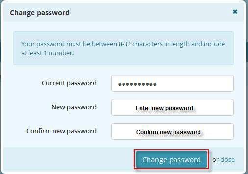 Enter your new password again in the Confirm new password field. 5. Click the Change password button to save your new password.