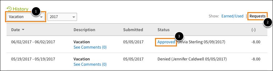 Cancel or Update a Time Off Request Click on the time off balances in the My Info widget on Home. Or, click on the "My Info" tab and then navigate to the "Time Off" tab.