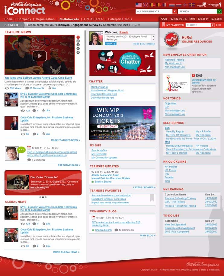 Figure 2a: The Coca-Cola Enterprises homepage.