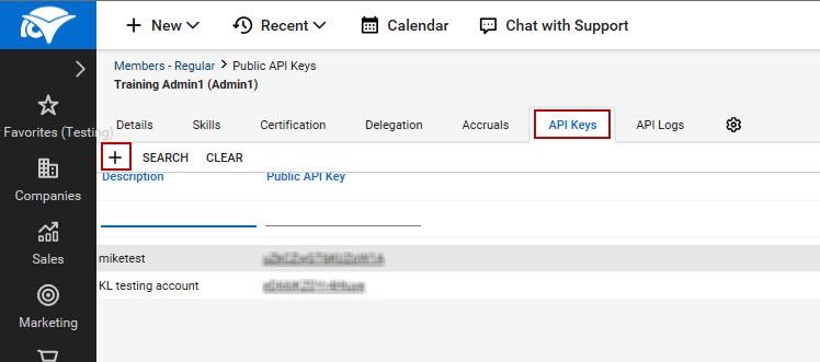 the API keys. d. Click the API Keys tab. e.