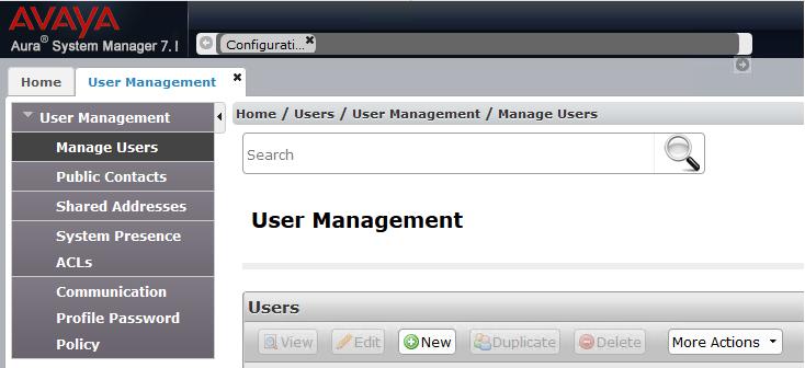 6.5. Adding Workforce Connect Voice Client as SIP User From the main page for the administrative interface of System Manager as shown