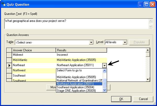 5 Designing Your Online Forms Branching Quizzes IGAM 5 allows you to route the applicant to multiple application forms based on an applicant's response to a question.