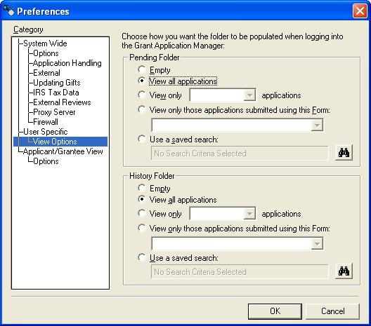 8Retrieving and Handling Pending Applications To choose the manner in which applications are initially displayed: 1 Select Tools Preferences from the Main menu. The Preferences window is displayed.