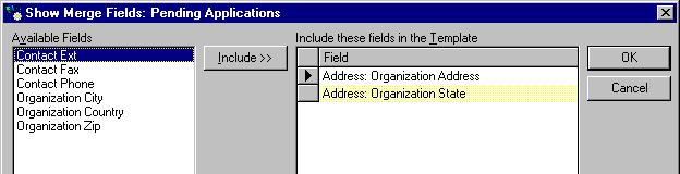 Working with Correspondence 10 If you need to add merge fields to the header, click Merge Fields. You are prompted to choose the merge fields that you wish to add to the template.