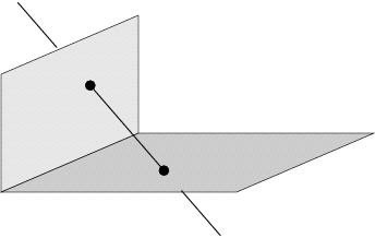 Lines in P 3 A line is defined by the join of two points or intersection of two (or more) planes. A line in P 3 has 4 degrees of freedom.
