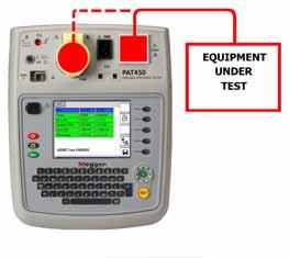 3. Testing with a PAT400 3.1 Connecting an asset to the PAT400 Assets are tested through the test connectors on the top of the instrument. An asset is simply plugged into the appropriate socket.
