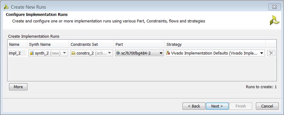 Step 3: Create a New Synthesis and Implementation Run Figure 25: Configure
