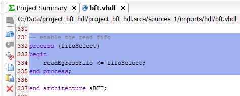 Step 4: Make Incremental RTL Design Changes 3. Go to line 331 of the bft.