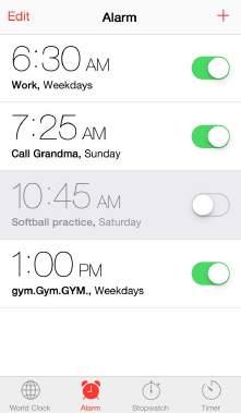 Alarms and timers Want iphone to wake you? Tap Alarm, then tap. Set your wake-up time and other options, then give the alarm a name (like Good morning ). Tap to change options or delete an alarm.