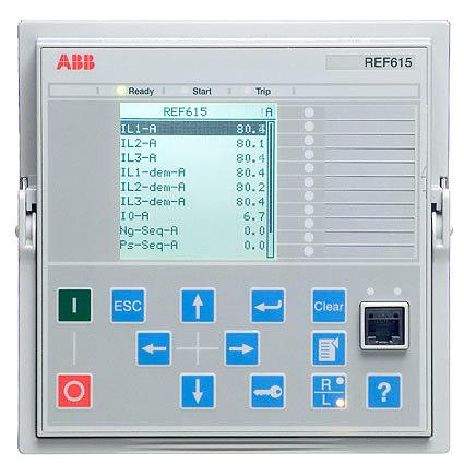 REF615 LCD display readouts IEC 61850 naming, classic IEC