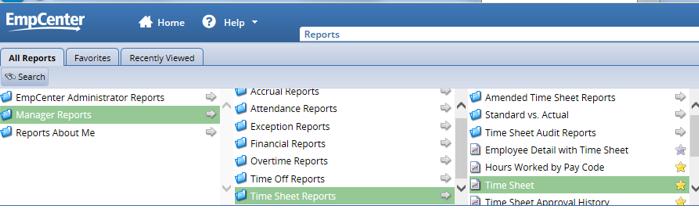 Generating Reports Report Favorites Report favorites give you quick access to frequently run reports by letting you store those reports in a top-level folder.