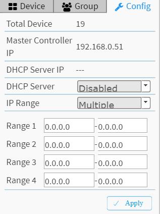 System Setting Console A B C D Function The number of IP devices is displayed here in the A. topology view. B. Displays the IP of the Master PoE switch. C. You can enable/disable DHCP server. D. - Single Subnet: The Surveillance feature will base on the master switch s IP address.