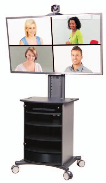 An optional height adjustable video conference shelf that can be secured above the LCD screen to convert this module in to a truly professional video conferencing tool.