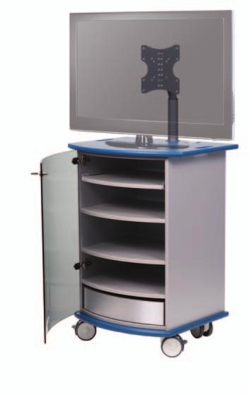 4029763 Contemporary cabinet with 3 height adjustable shelves and a sliding top shelf which makes this unit ideal for multi-media projector