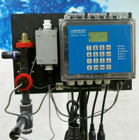 PART NUMBER 1269338 SHOWN Trace Mounted Sensor Kit shown with a Model 1575e Cooling Tower Water Treatment Controller on A Mounting Plate FEATURES LAKEWOOD INSTRUMENTS TRACE SENSOR KIT The Trace