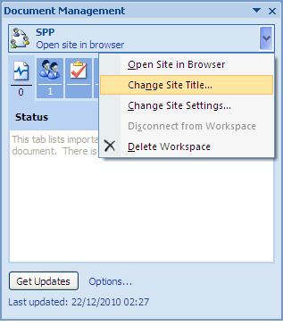 Collaborate with colleagues on a document The SPP Site dashboard appears. The Recently Modified Documents dashlet now displays spp-tutorial.
