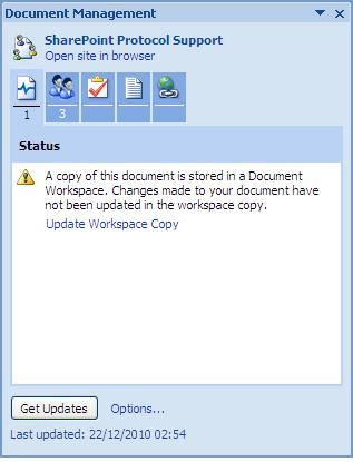 If prompted, log in as User A (usera, usera) Word checks for and applies changes made by other members to the local copy of the document.