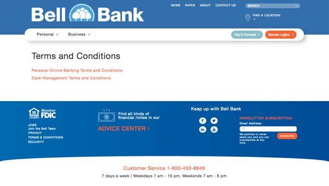 5 Additional Features Terms & Conditions This link takes you to the Terms and Conditions page on BellBanks.com.