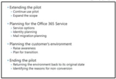 Page 12 of 41 Post-Pilot Activities When the Pilot phase completes, the organization will receive a list of next steps and recommendations that they must complete.
