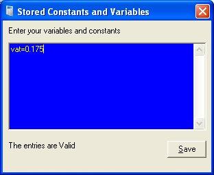 Using the Read&Write 8.1 Gold Calculators Read&Write 8.1 Gold 2. Click on the View menu and select Variables and Constants to display the Stored Constants and Variables window (Figure 8-3).
