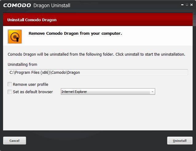 Remove user profile - By, default, you will be provided a choice to save your Dragon profile data in your computer.