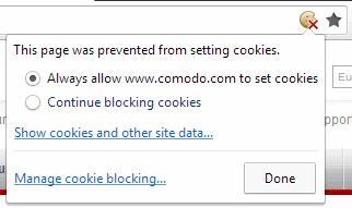 To delete cookies Click the 'All cookies and site data' in the 'Content Setting' dialog. The Cookies and Other Data dialog will be displayed. Select the site that you want the cookie to be deleted.