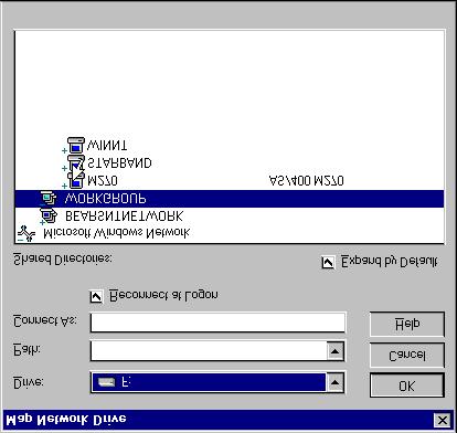 Figure 13: The Windows Map Network Drive dialog,