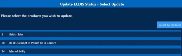 Insert the Latest ARCS Update disk. 10. Click the Update ECDIS Status tile on the homepage. 16. Once complete, the number of ARCS charts with the ECDIS Status updated will be displayed.