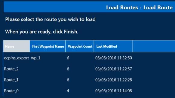 Loading a route Saved routes can be loaded into the Catalogue, Renew, Updates, and View screens for later use. 1. To import a route, navigate to either the Catalogue, Updates, Renew or View Screens.